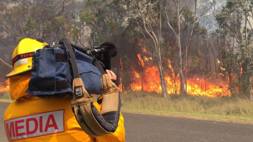 Powerful flames as surging through Londonderry. (Gabrielle Boyle, 9NEWS)