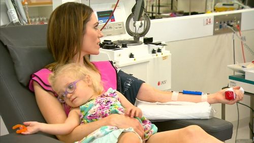 Ms Taufer and her daughter survived thanks to the generosity of blood donors. (9NEWS)