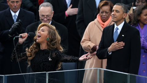 Beyonc&#233; 'lip-synced' anthem at Obama's Inauguration ... or did she?