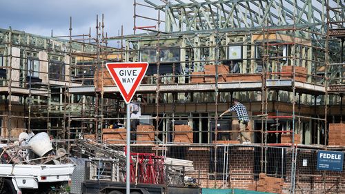 housing construction in the outer Sydney suburb of Austral