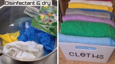 TikTok dish cloths cleaning hack dishwasher tablet