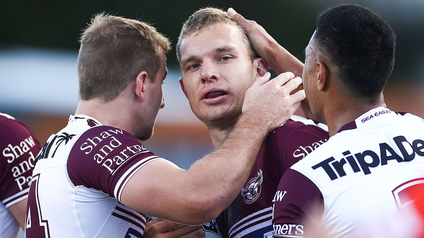Tom Trbojevic injured as Manly hold on to down Ricky's Raiders