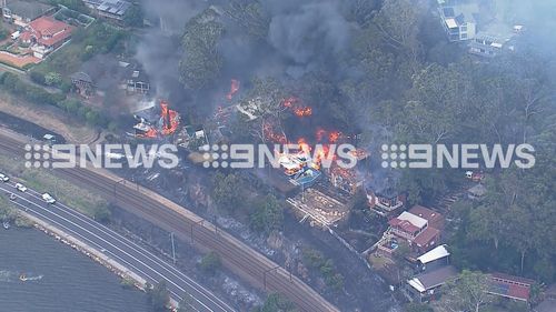 Fire has destroyed multiple homes in Koolewong on the NSW Central Coast.