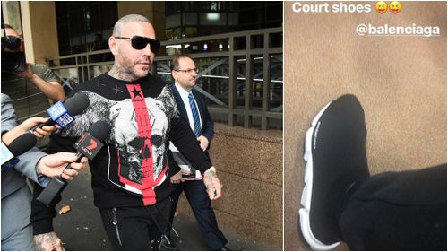 Mitchell chose to wear designer threads for his day in court- including Balenciaga sneakers. (Instagram)