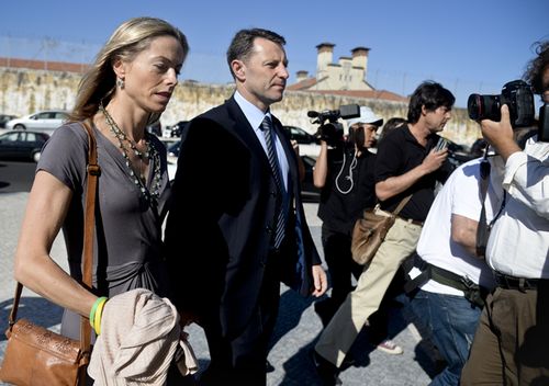 Kate and Gerry McCann arrive to the court house in Lisbon on June 16, 2014 for the closing arguments of the McCann couple's libel proceedings against former inspector Goncalo Amaral. 