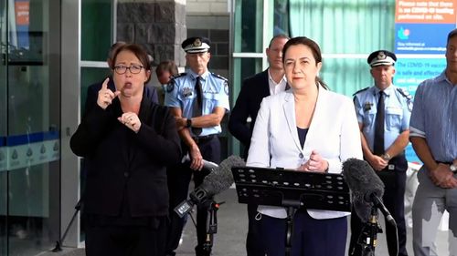 Queensland Premier Annastacia Palaszczuk at a press conference