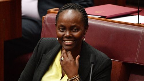 Liberal Senator Lucy Gichuhi in the Senate chamber at Parliament House today. Picture: AAP