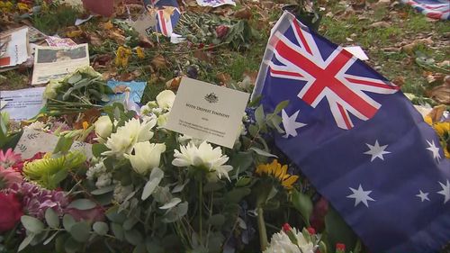 The ﻿bouquet included eucalypts leaves for an Australian touch and a card which conveyed Australia's "deepest sympathy".