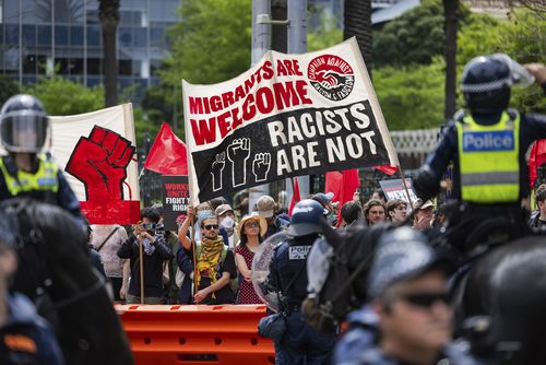 March for Australia rally in Melbourne. Photograph by Paul Jeffers The Age NEWS 19 Oct 2025