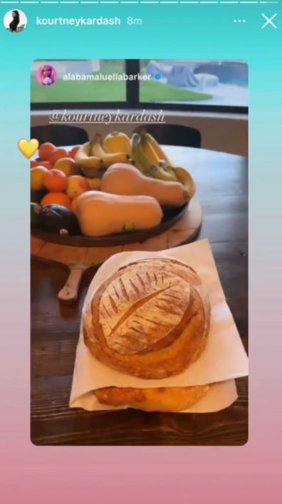 Kourtney Kardashian sends Travis Barker's daughter a loaf of bread.