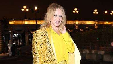 Kylie Minogue attends the Valentino Haute Couture Spring Summer 2023 show as part of Paris Fashion Week  on January 25, 2023 in Paris, France. (Photo by Jacopo Raule/Getty Images)