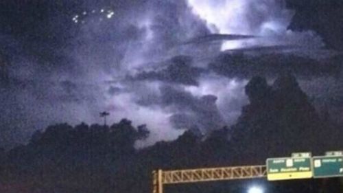 A mass UFO sighting in Houston, Texas, has sparked panic. (Twitter)