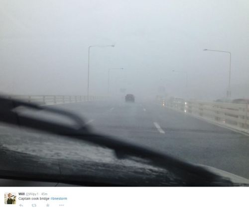 The storm made visibility difficult on the roads in south-east Queensland. (supplied)