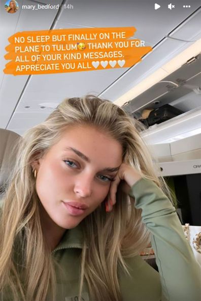 Love Island UK Mary Bedford arrives safely on her flight after being robbed in an Uber