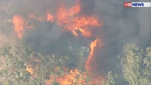 The fire started on private property. (9NEWS)