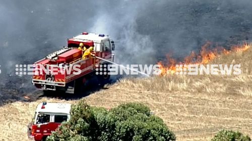 Fire crews at the scene of the fire. (9NEWS)