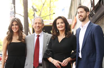Lynda Carter and family attend the ceremony honoring Lynda Carter with a Star on The Hollywood Walk of Fame held on April 3, 2018 in Hollywood, California.