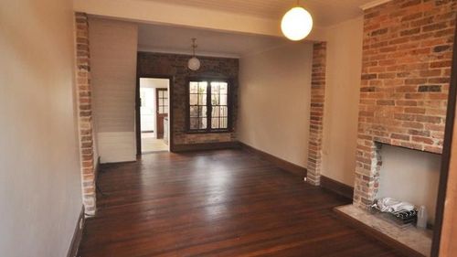 The front room of the home, where the murder occurred.