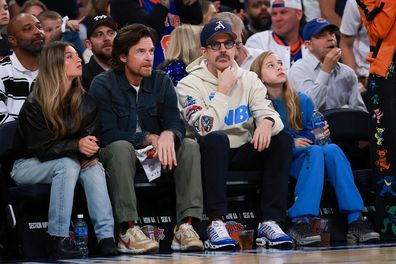 NEW YORK, NEW YORK - MAY 21: (L-R) Actors Jason Bateman and Jason Sudeikis attend Game Two of the NBA Eastern Conference Finals between the New York Knicks and the Cleveland Cavaliers at Madison Square Garden on May 21, 2026 in New York City. NOTE TO USER: User expressly acknowledges and agrees that, by downloading and or using this photograph, User is consenting to the terms and conditions of the Getty Images License Agreement. (Photo by Sarah Stier/Getty Images)