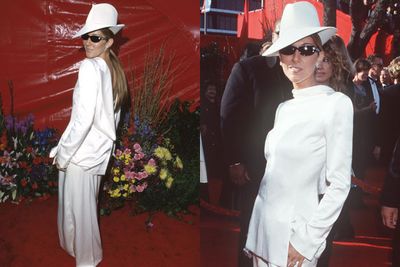 Celine Dion embraced her high-fash flair in a backwards Christian Dior suit in 1999 at the Oscars...and it all looked a little weird. <br/><br/>But what had the critics talking most, was the 46-year-old's diamond-studded Ray-Bans... which she didn't take off during her red carpet strut. <br/><br/>According to the star, the glam-glasses were all for charity. "Ray-Ban said if I wore the sunnies they would give $50,000 to my cystic fibrosis charity," Celine told the paps. "So you better believe I wore them." <br/>