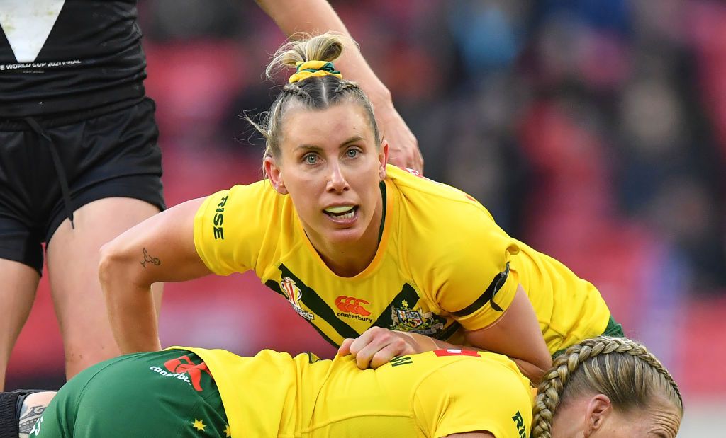 Australia&#x27;s Sam Bremner during Women&#x27;s Rugby League World Cup Final match between Australia and New Zealand in 2022.