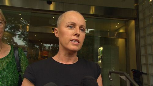 Deborah Bryant outside the inquest into her husband's death. (9NEWS)