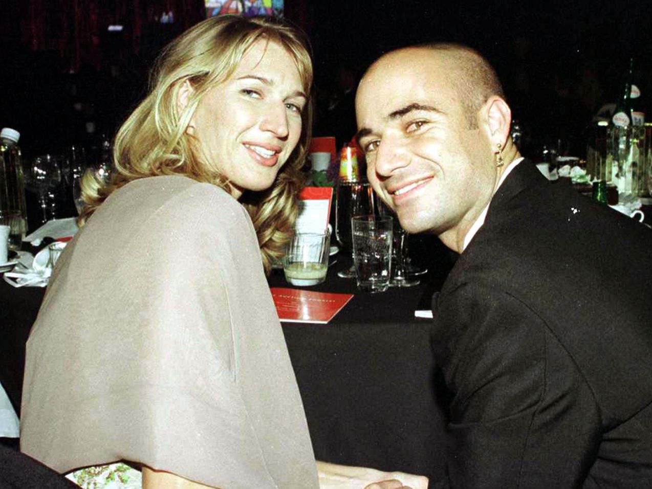 Steffi Graf and Andre Agassi during Andre Agassi Grand Slam For Children .....