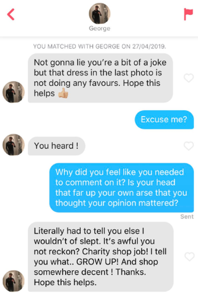 Woman furious after man on Tinder matches her just to insult her