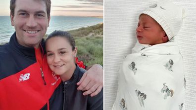 Ash Barty welcomes first child with husband Garry Kissick: 'Our beautiful boy'