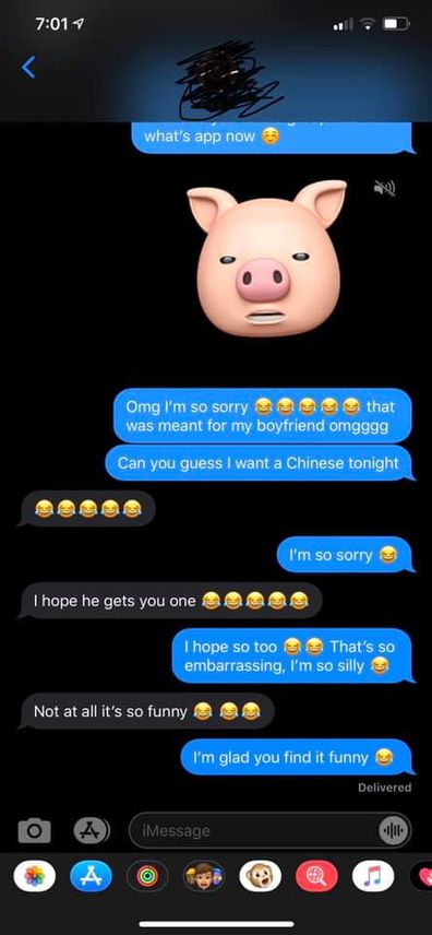 The young woman accidentally messaged her boss instead of her boyfriend