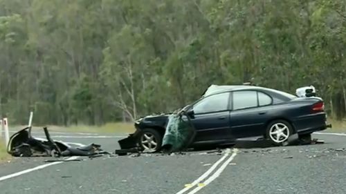 Three are dead after a Holden Commodore veered on to the wrong side of the road and hit oncoming traffic in Bundaberg.