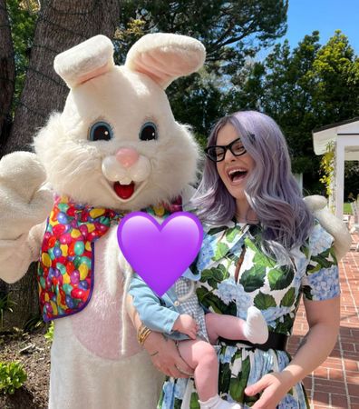 Kelly Osborne with son Sidney and the Easter Bunny.