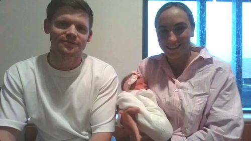 A new mum in Brisbane has described giving birth during ex tropical Cyclone AlfredAnnie Coburn went into labour on Friday night, and husband Harrison rushed her to the city's Mater Hospital.
Annie had a 13 hour labour in the middle of the cyclone before baby Winnie ﻿was born at 12.36pm on Saturday.