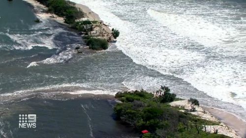 Bribie Island king tide split Queensland