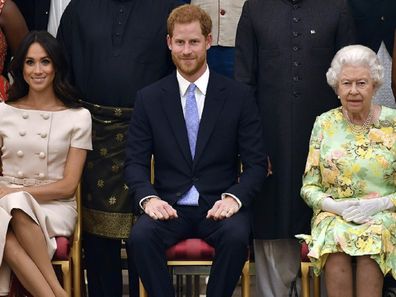 Harry and Meghan with the Queen in January 2020.