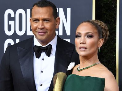 Jennifer Lopez and Alex Rodriguez arrives at the 77th Annual Golden Globe Awards attends the 77th Annual Golden Globe Awards at The Beverly Hilton Hotel on January 05, 2020 in Beverly Hills, California. 