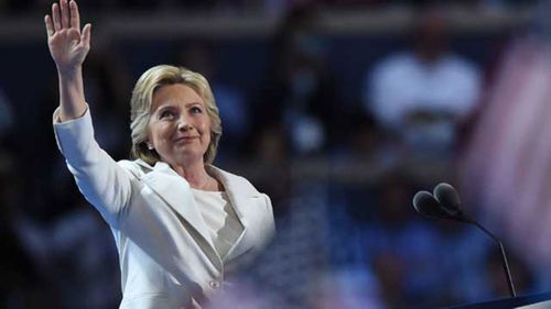 Hillary Clinton during her convention address. (AP)