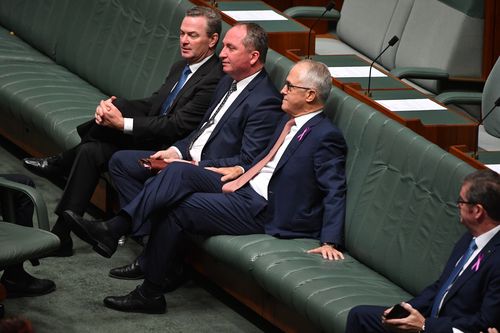Barnaby Joyec, Malcolm Turnbull and Christopher Pyne
