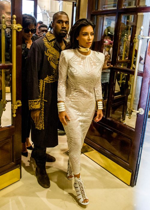 Kanye West and Kim Kardashian after the altercation. (AAP)