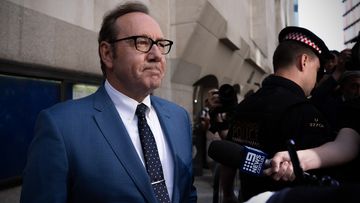 Actor Kevin Spacey leaves the Central Criminal Court on July 14, 2022 in London, England. 