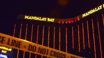 A photograph of the Mandalay Bay Hotel, owned by MGM Resorts, where Stephen Paddock conducted the deadliest mass shooting in US history.
