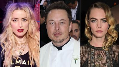 Elon Musk, Amber Heard, Cara Delevingne