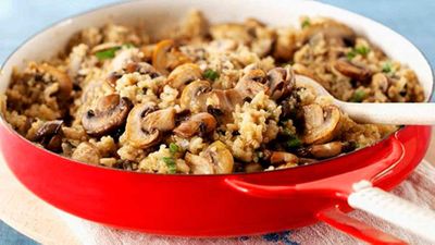 Recipe: <a href="http://kitchen.nine.com.au/2016/06/06/16/50/mushroom-risotto" target="_top">Mushroom risotto</a>