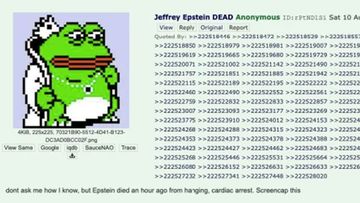 Jeffrey Epstein's death was announced in a post made anonymously to 4chan.