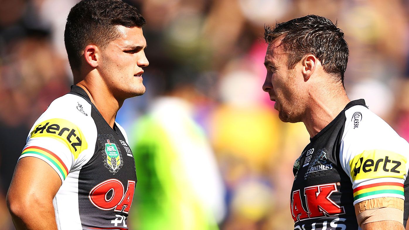 Nathan Cleary (left) and James Maloney.
