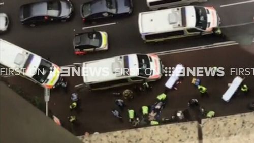 A third man was lucky to escape injury. (9NEWS)