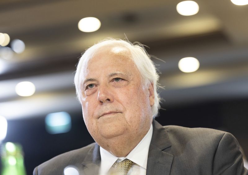 Clive Palmer from the United Australia Party ahead of his address to the National Press Club of Australia in Canberra on Thursday 7 April 2022. fedpol Photo: Alex Ellinghausen