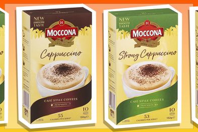 9PR: Moccona Cappuccino Sachets, 50 pack and Moccona Strong Cappuccino Sachets, 50 pack