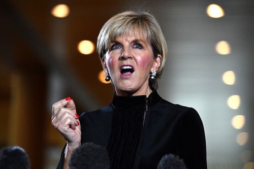 Foreign Minister Julie Bishop in Canberra today. (AAP)