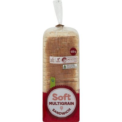 Woolworths Multigrain Soft Sandwich Bread 650g